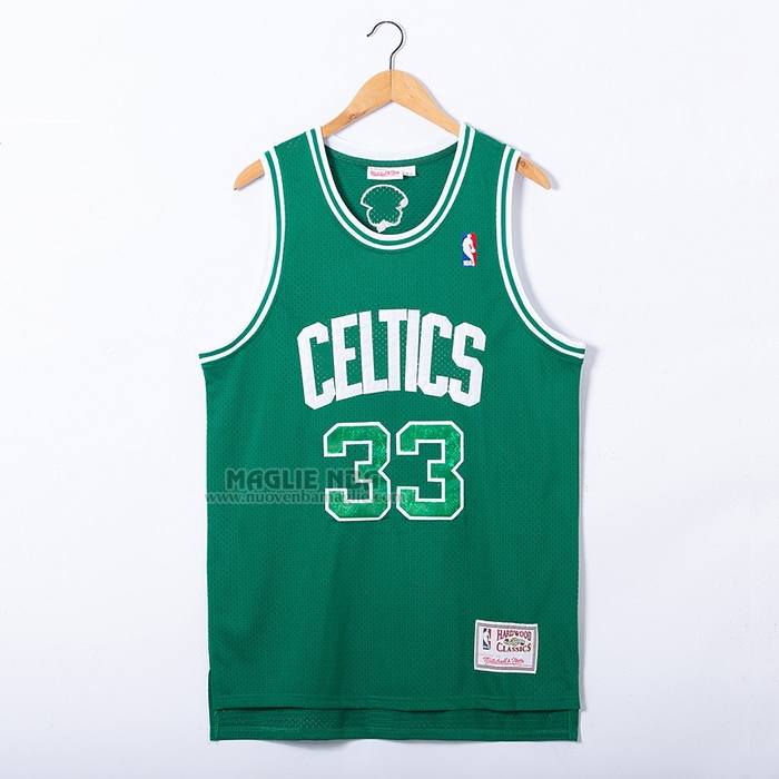 Maglia
 Larry Bird NO 33 Boston Celtics Hardwood Classics Snakeskin 2021 Verde
